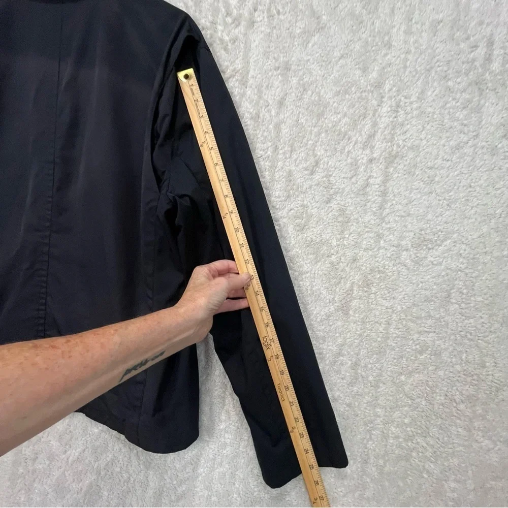 Banana Republic Lightweight Black Zipper Coat Jacket Sz XL Classic Deep Pockets
